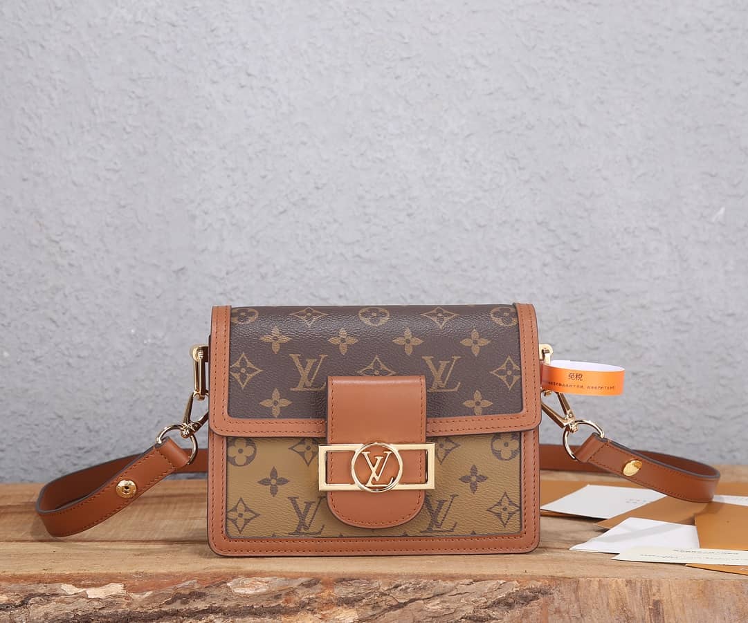 L0vis Vvtt0n Dauphine Mini Monogram Replica Crossbody Bag Brown M44580