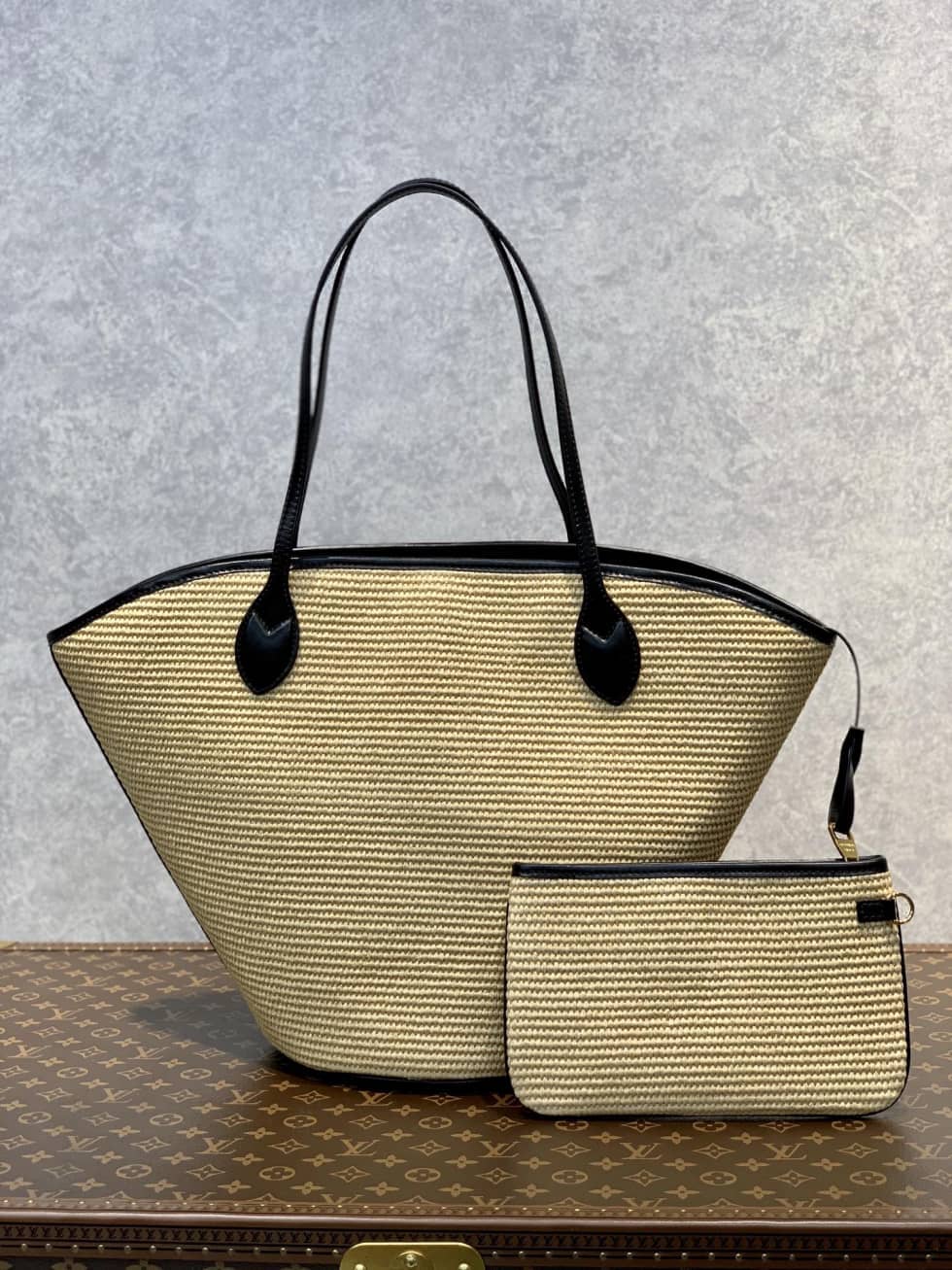 L0vis Vvtt0n Saint Jacques M59963 Replica Straw Shoulder Bag