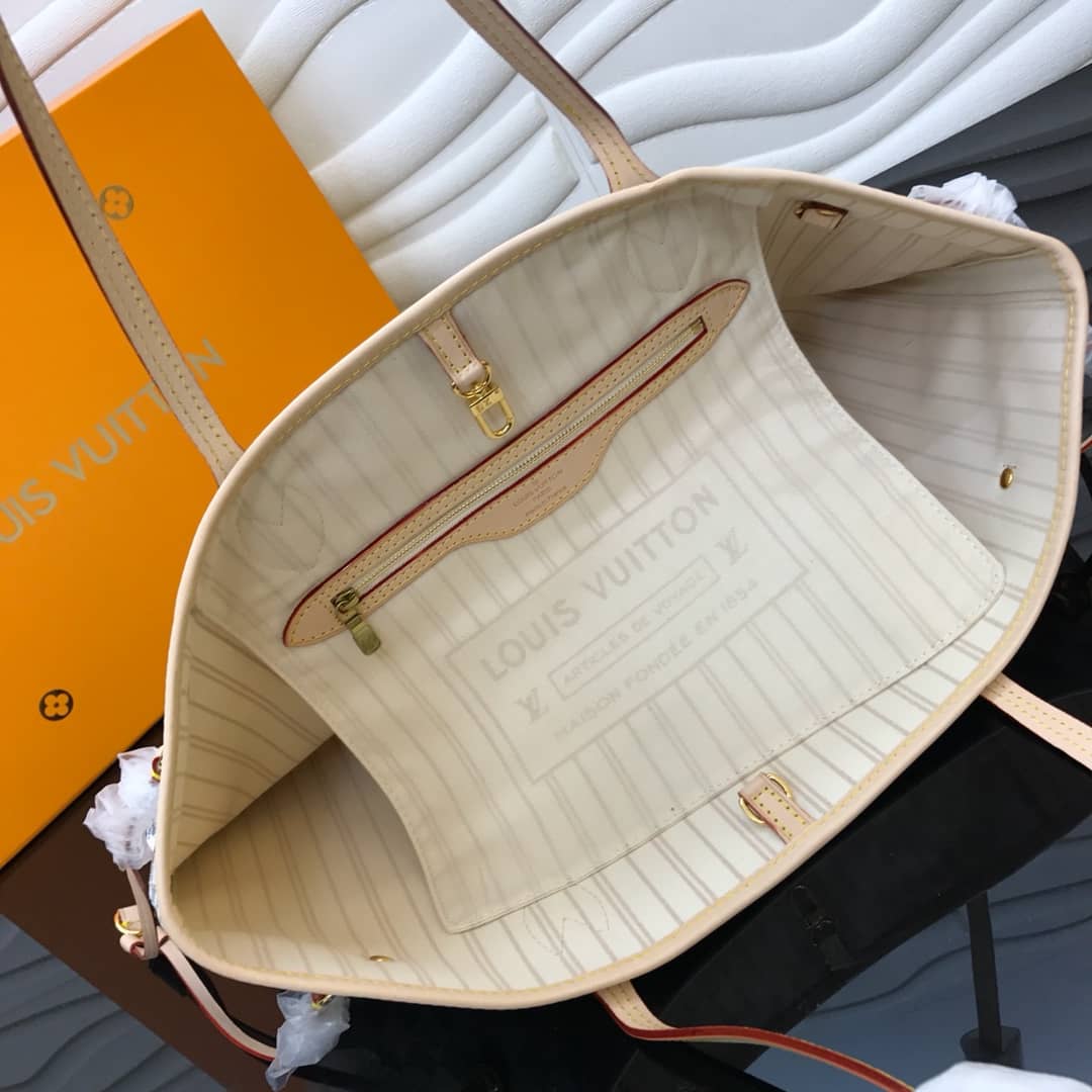 L0vis Vvtt0n Neverfull MM Damier Azur Bag Replica White N40995