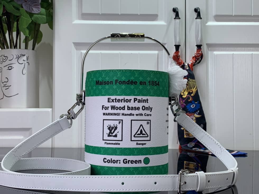 L0vis Vvtt0n Paint Can Small Green M81592 Replica Bucket Bag