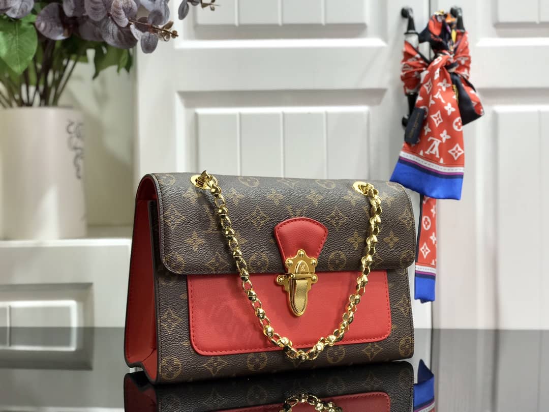 L0vis Vvtt0n Monogram Canvas Victoire Chain Bag Replica Red M41731