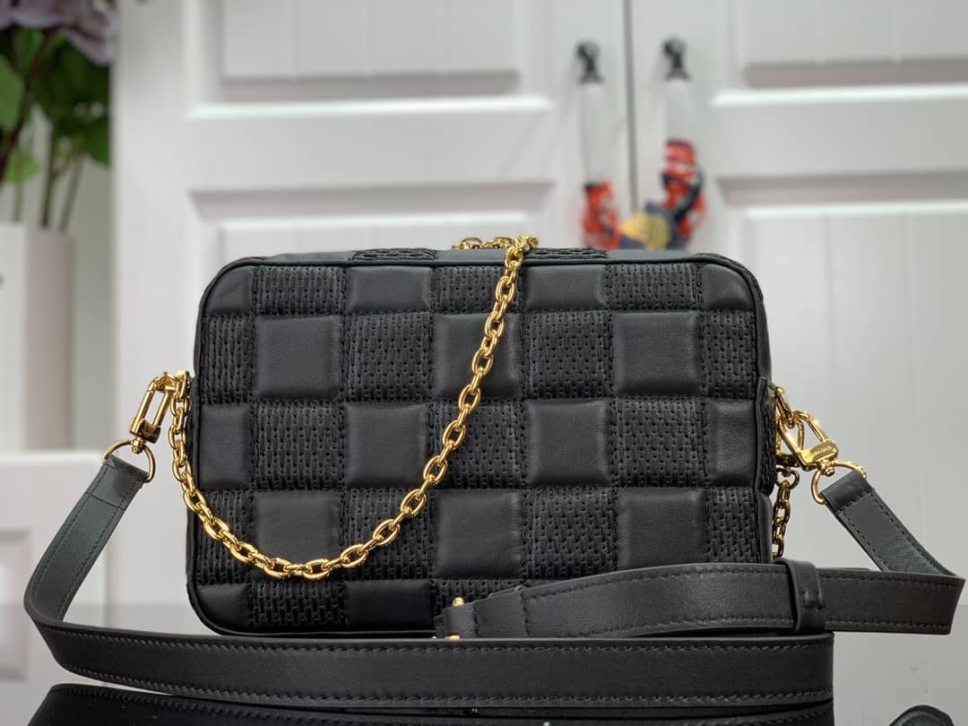 L0vis Vvtt0n Damier Quilt Lambskin Troca MM H27 Replica Bag Black M59114