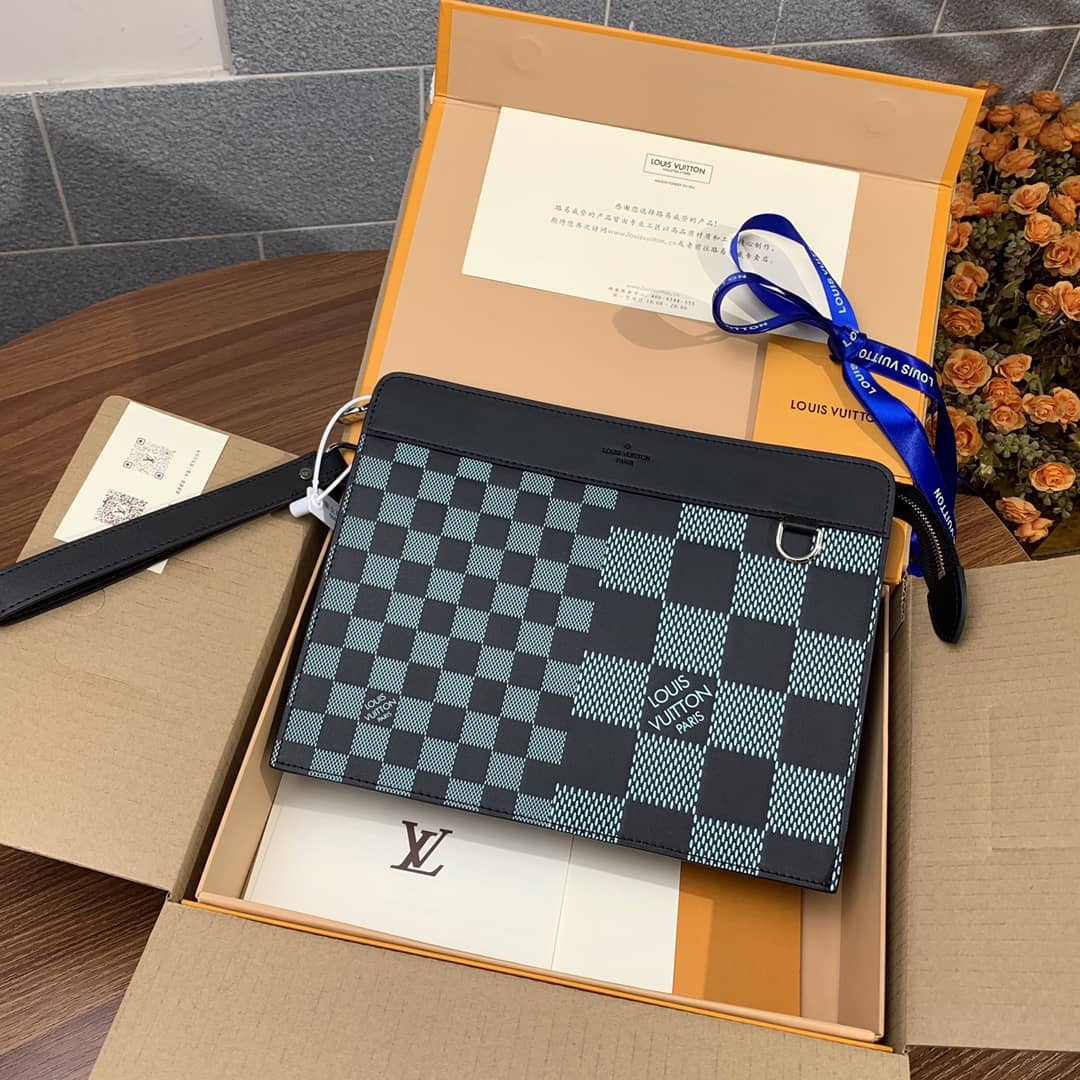 L0vis Vvtt0n Standing Pouch Damier Infini Replica Green N60448