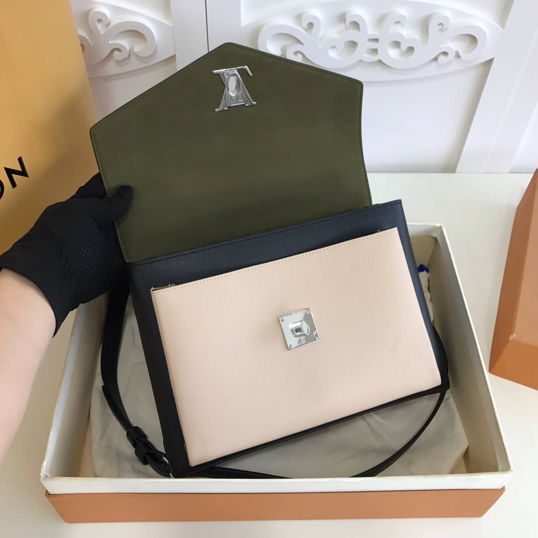 L0vis Vvtt0n MyLockMe 2way Leather Grain Satchel Replica Green M54849