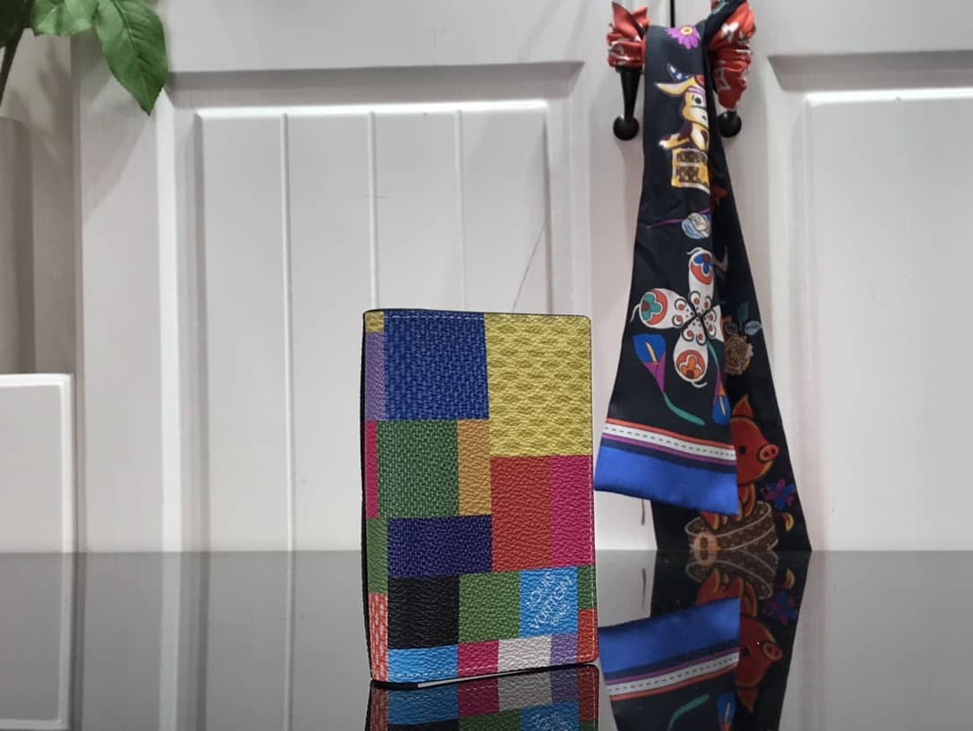 L0vis Vvtt0n Damier Graphite 3D Leather Grid Mens Card Bag Replica Colorful N60441