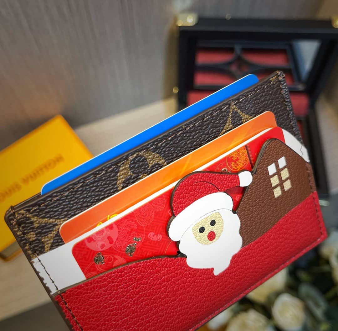 L0vis Vvtt0n Wallet Replica Monogram Canvas Card Holder Christmas Collection