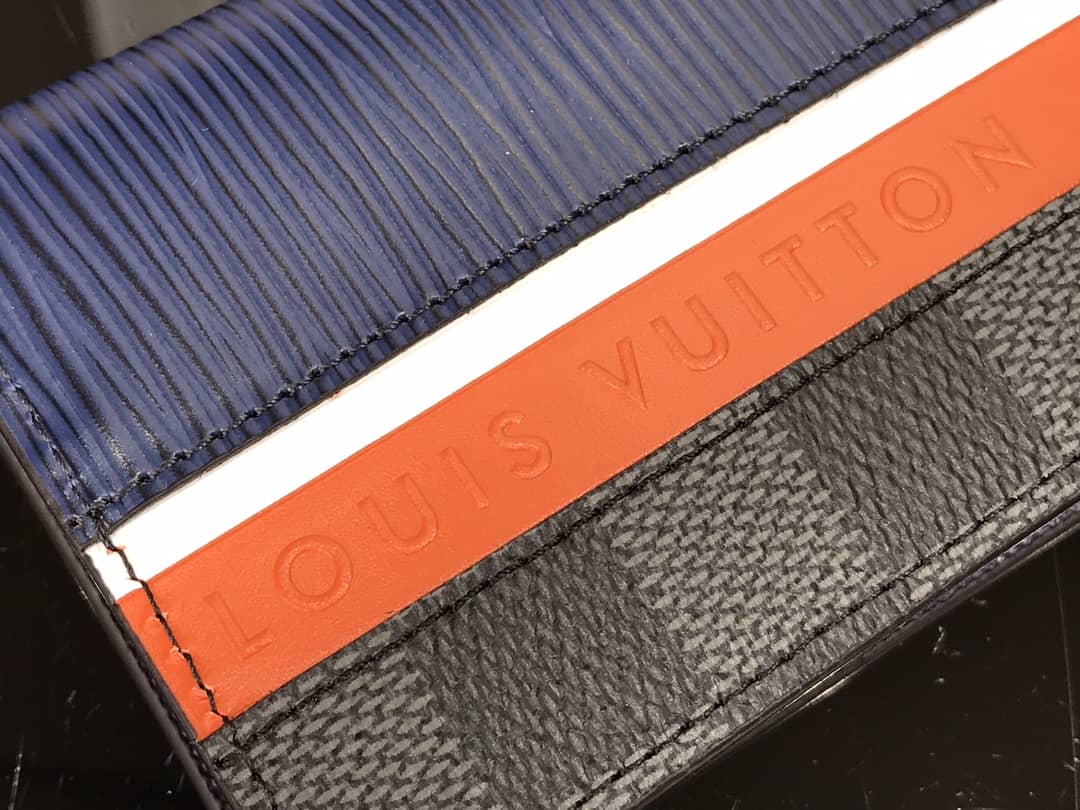 L0vis Vvtt0n Pocket Organizer Damier Graphite Epi Leather Replica Blue M69536
