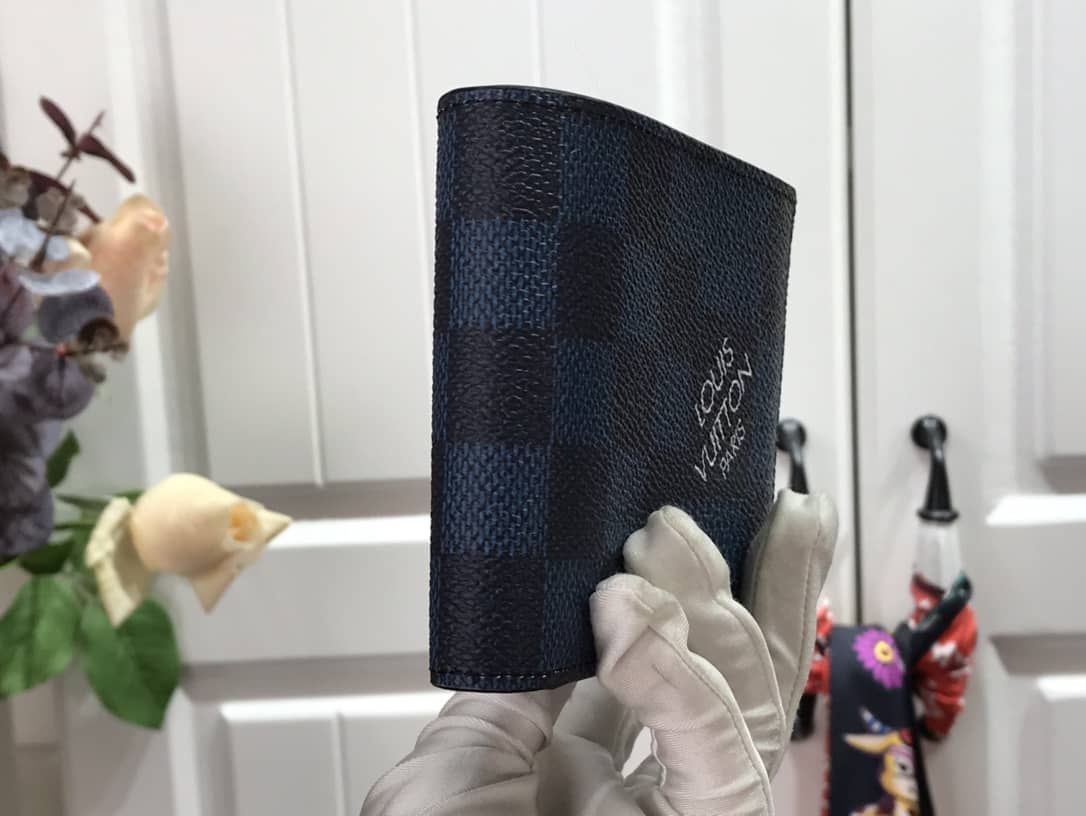 L0vis Vvtt0n Multiple Box Damier Graphite 3D Wallet Replica Blue N60434