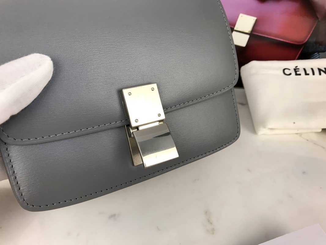 Ce1i*e Box Bag Dupe Teen Classic Calfskin Box Replica Handbag