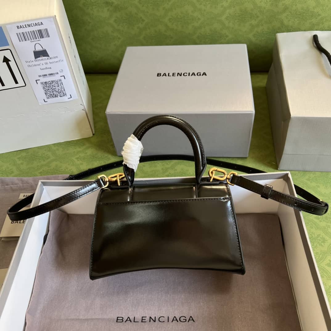 Ba1en*iaga Hourglass Leather Top Handle Replica Bag