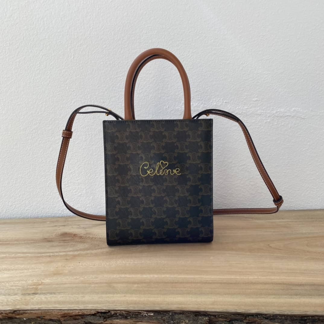 Ce1i*e Dupe Triomphe Canvas Small Cabas Vertical Replica Bag