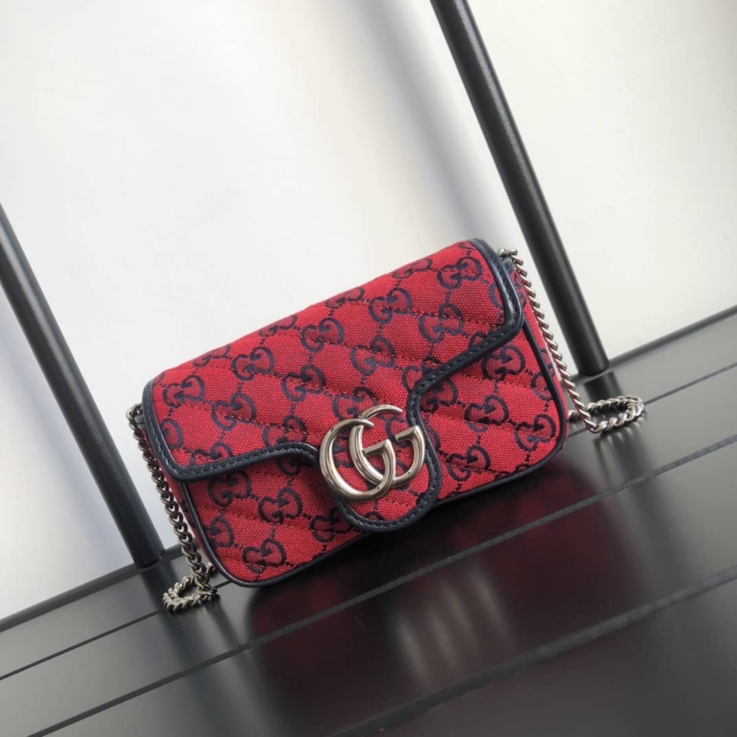 Gvc*1 GG Marmont Matelasse Leather Mini Shoulder Bag Replica Red 476433