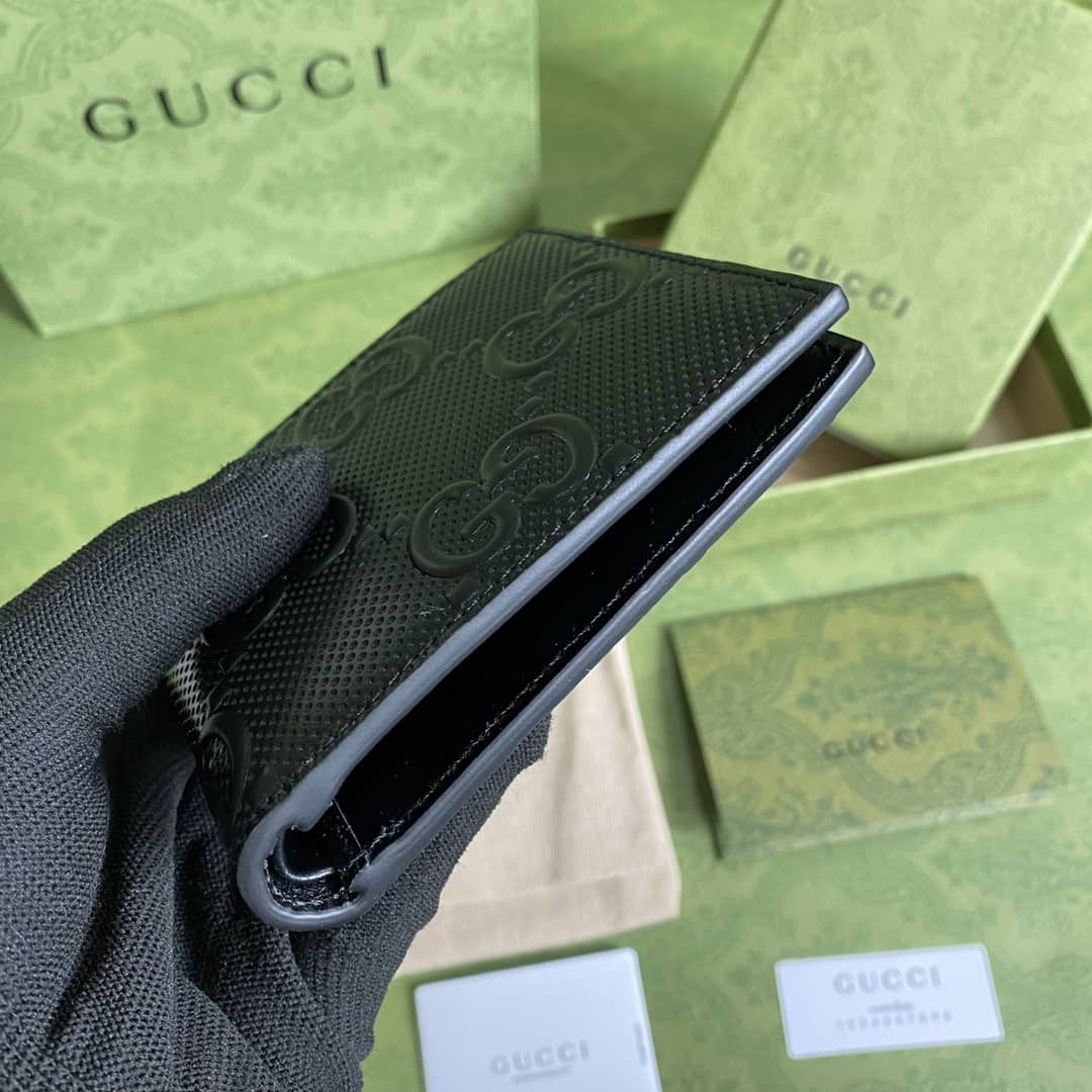 Gvc*1 GG Monogram Leather Folding Wallet Replica 625562