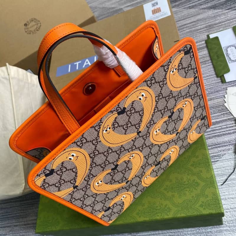 Gvc*1 GG Svp*me Kids Girl Tote Replica Orange 605614