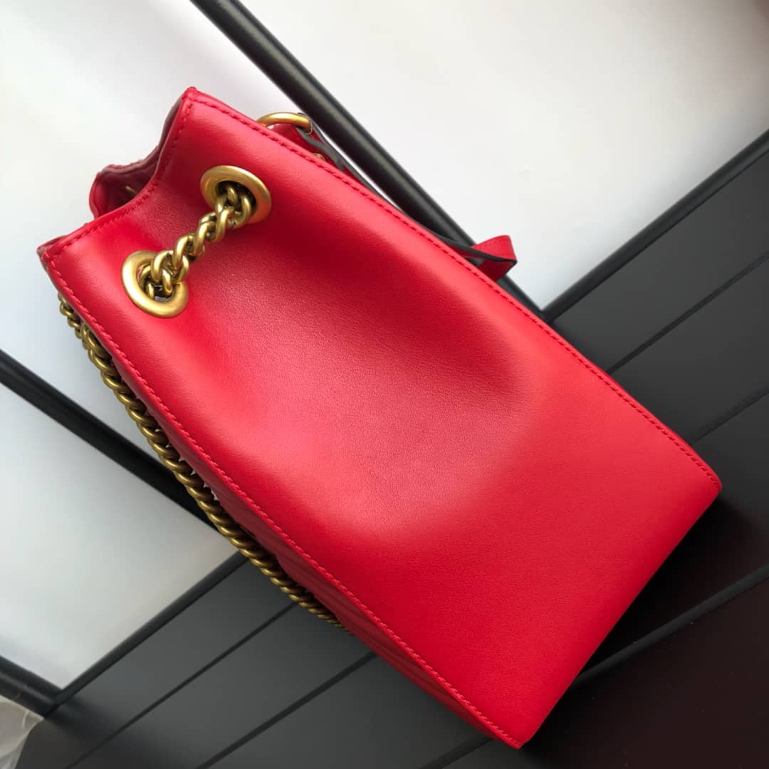 Gvc*1 GG Marmont Chain Shoulder Bag Replica Red 453569