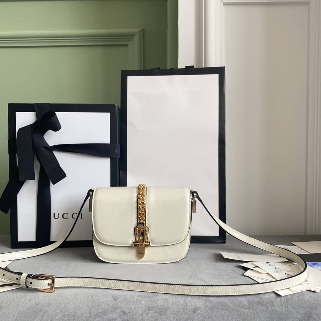 Gvc*1 Ladies Mini Sylvie Shoulder Bag Replica White 615965