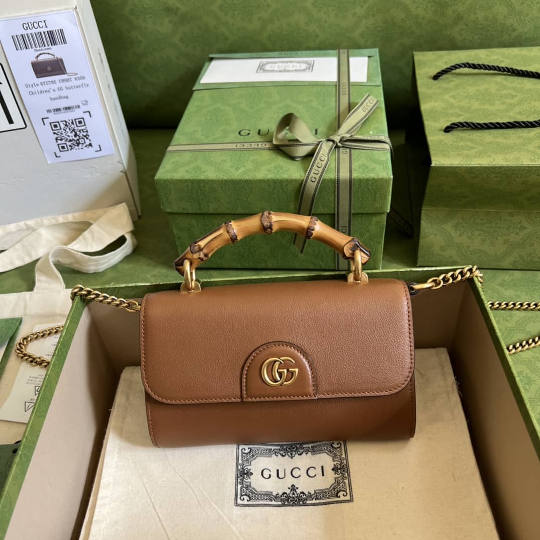 Gvc*1 GG Small Top Handle Tote Bag With Bamboo 675794 Replica