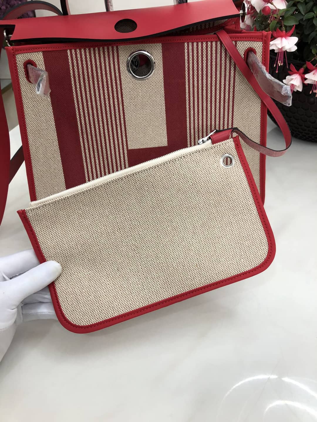Replica H**me5 Birkin Bag 31 Canvas Leather HerBag