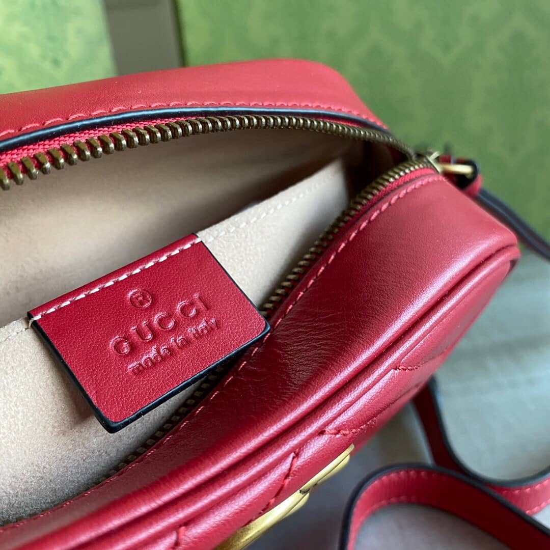 Gvc*1 GG Marmont Matelassé Mini Bag Replica Red 448065