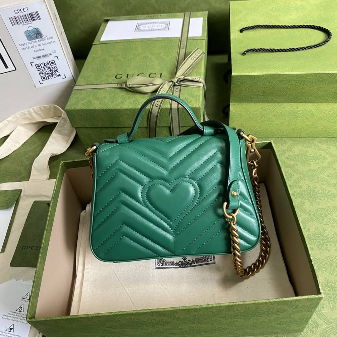 Gvc*1 GG Marmont Mini Leather Top Handle Crossbody Bag 547260 Replica
