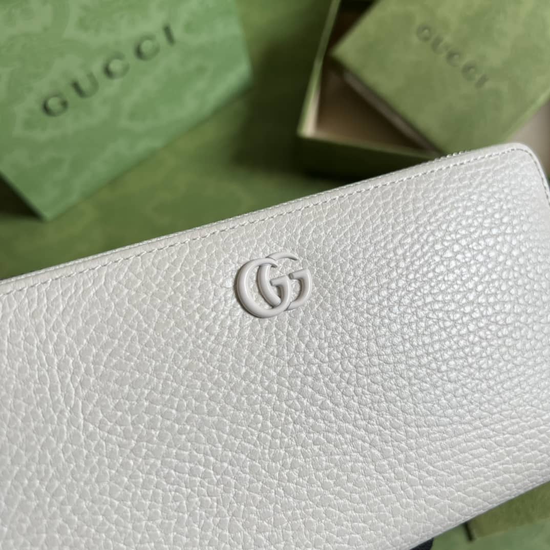 Gvc*1 GG Marmont Leather Zip Long Wallet Replica 456117