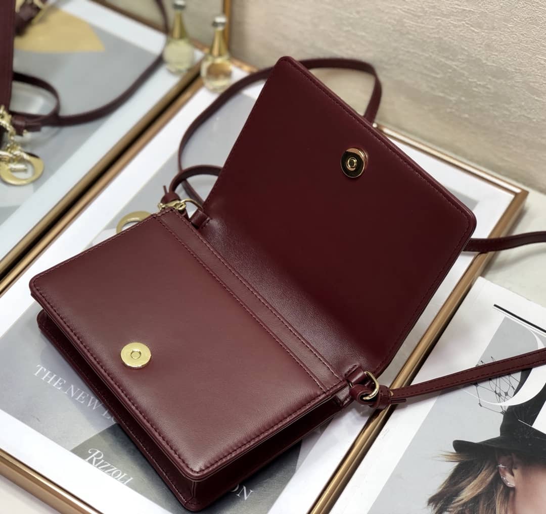 Lady D10r Dupe Cannage Calfskin Pouch
