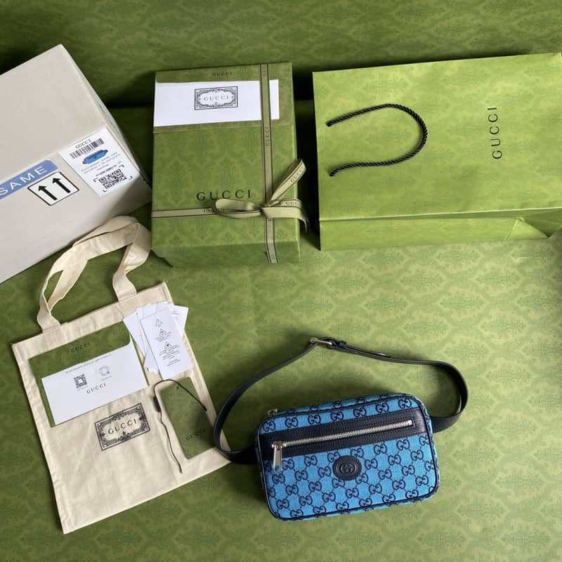 Gvc*1 GG Multicolor Belt Bag Replica Blue 658657