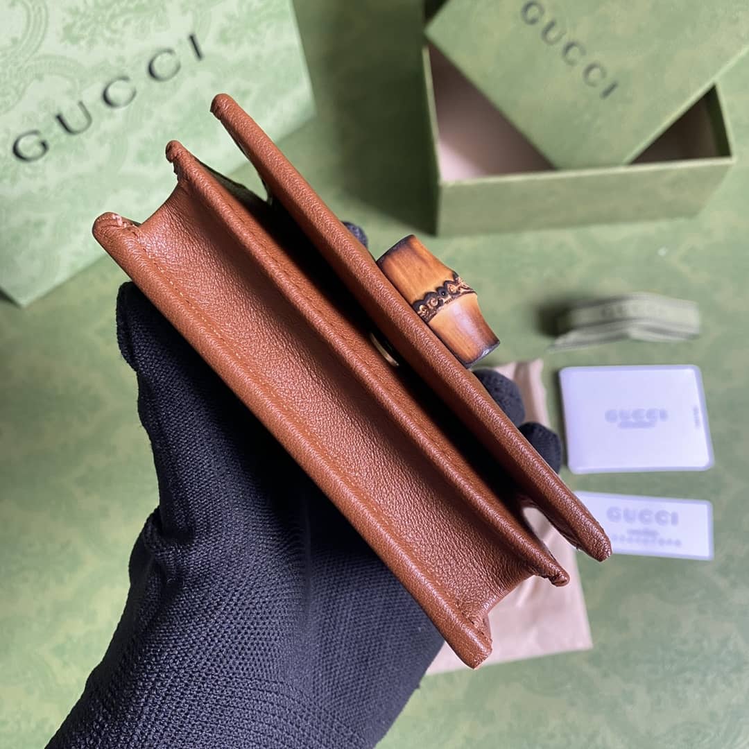 Gvc*1 Diana Leather Card Case Wallet Replica 658244