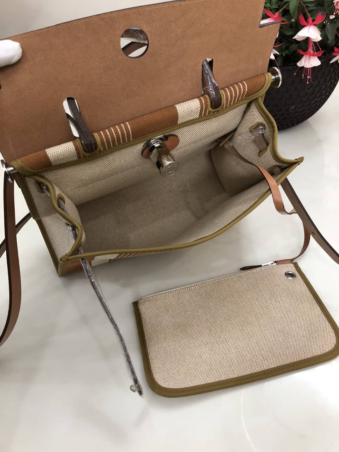 Replica H**me5 Birkin Bag 31 Canvas Leather HerBag