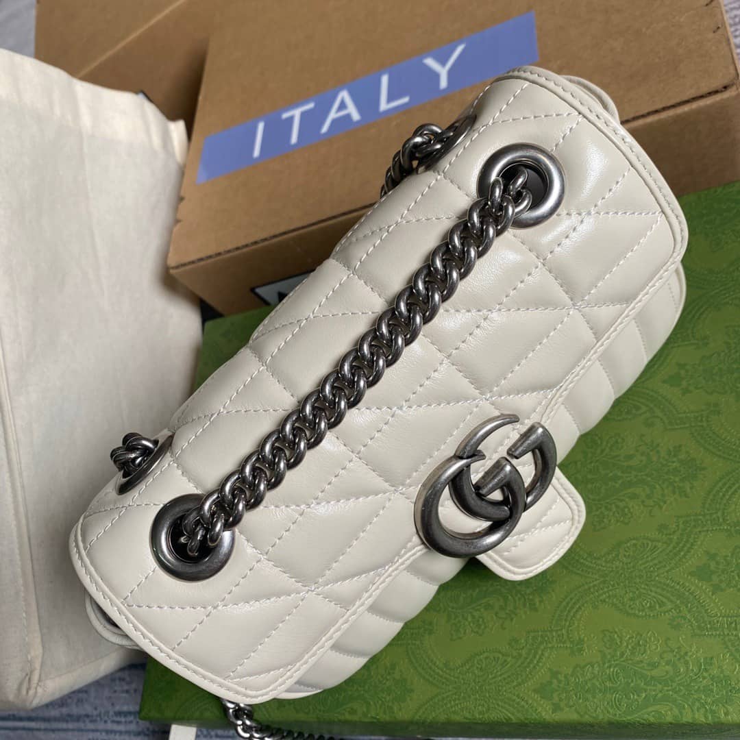 Gvc*1 GG Marmont Mini Matelasse Shoulder Bag Replica White 446744