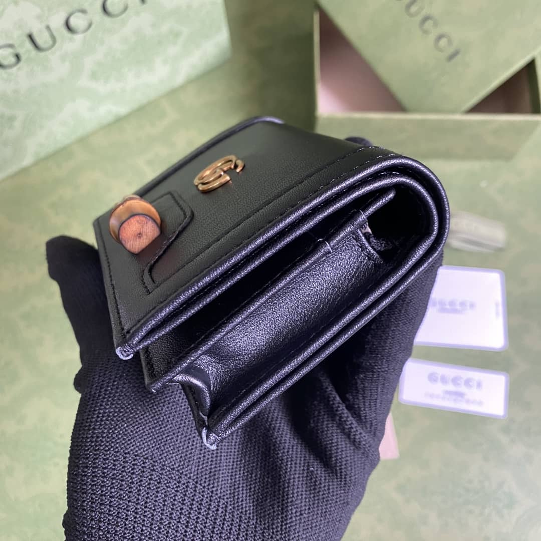 Gvc*1 Diana Leather Card Case Wallet Replica 658244