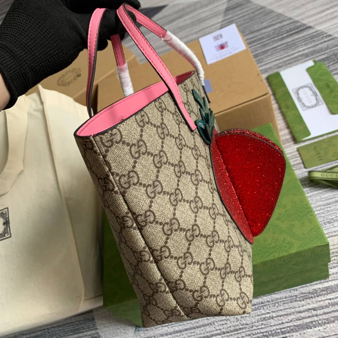 Gvc*1 Children GG Tote With Pineapple Bag Replica Red 580840