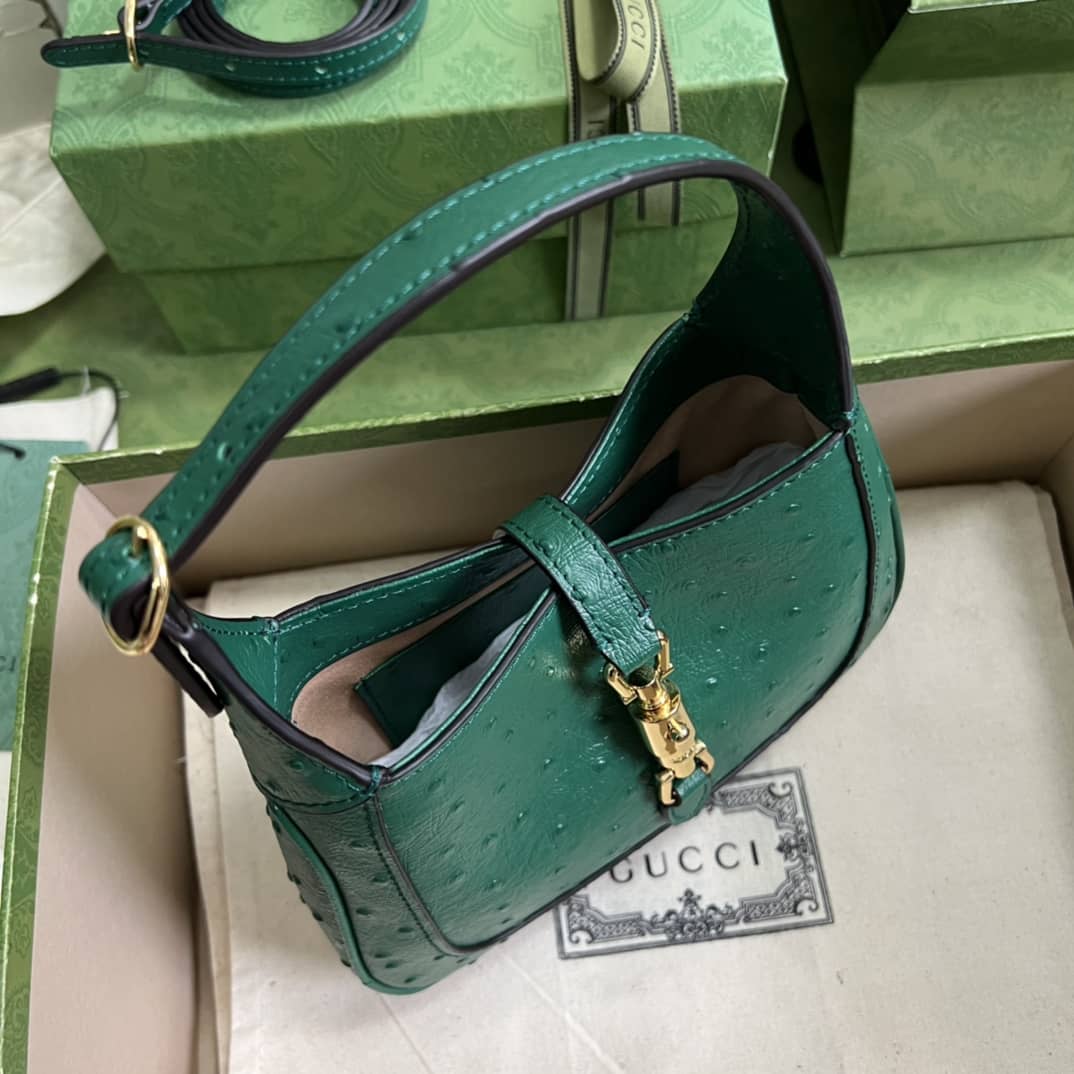 Gvc*1 Jackie 1961 Ostrich Mini Hobo 637091 Replica Shoulder Bag