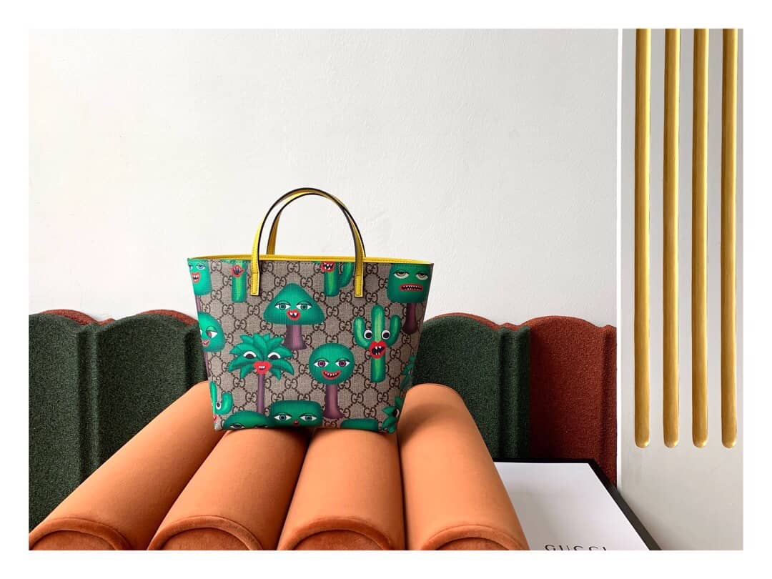 Gvc*1 Children GG Tote With Pineapple Bag Replica Green 580840