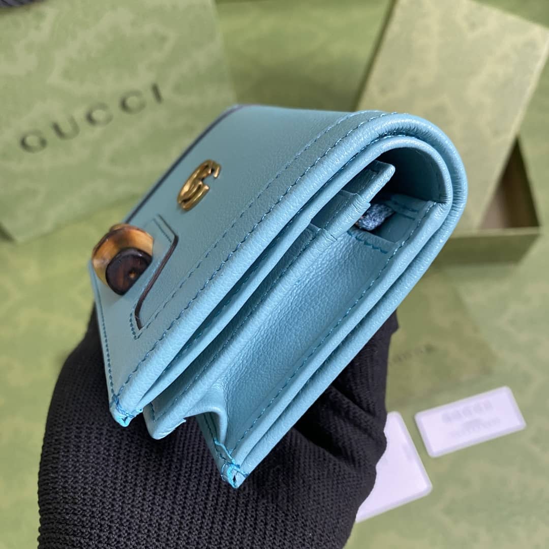 Gvc*1 Diana Leather Card Case Wallet Replica 658244