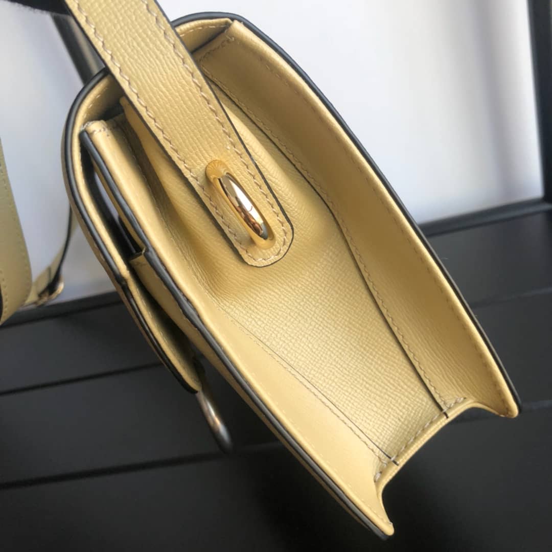 Gvc*1 GG Ring Torchon Leather Shoulder Bag Replica  Yellow 589474