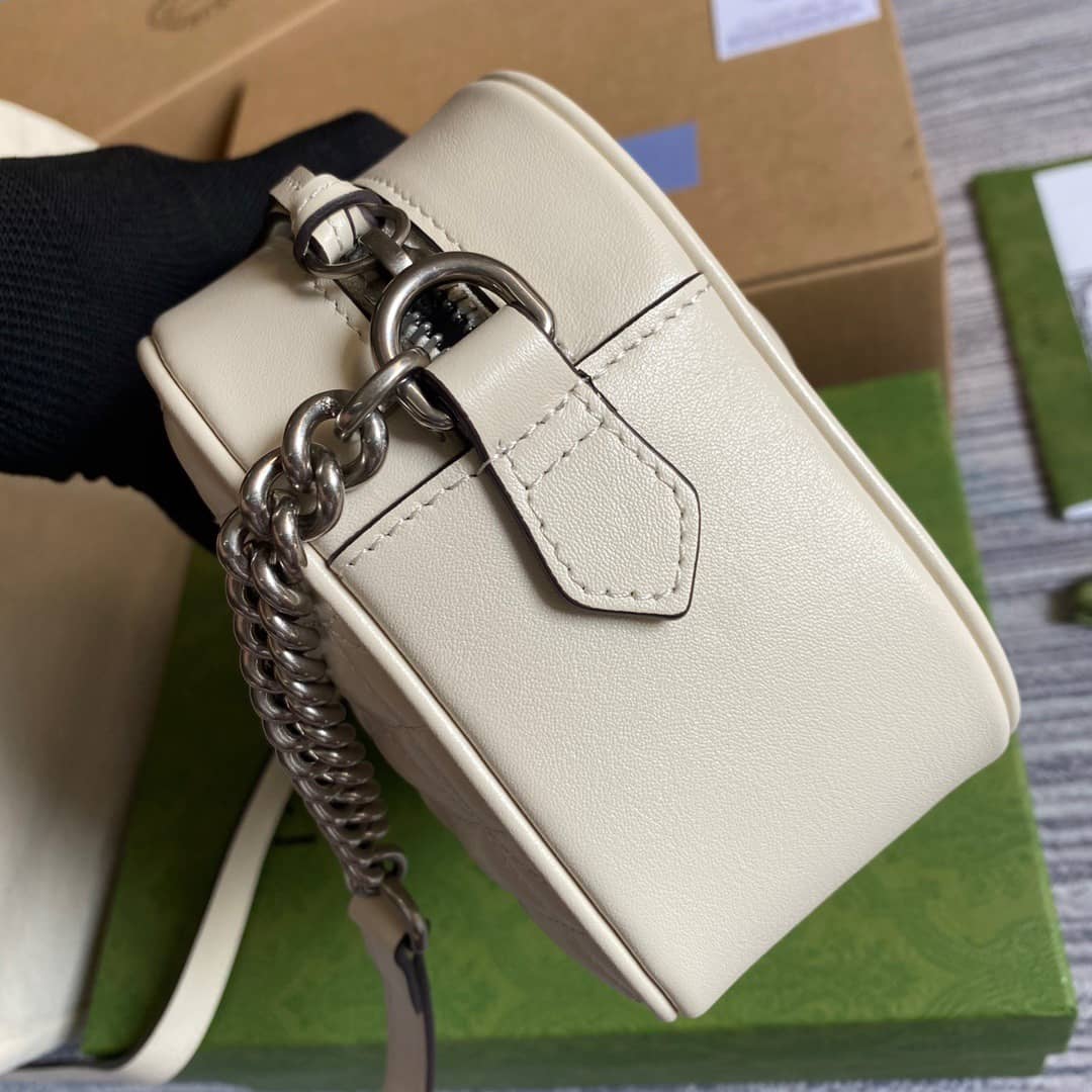 Gvc*1 GG Marmont Small Shoulder Handbag Camera Bag Replica White 447632