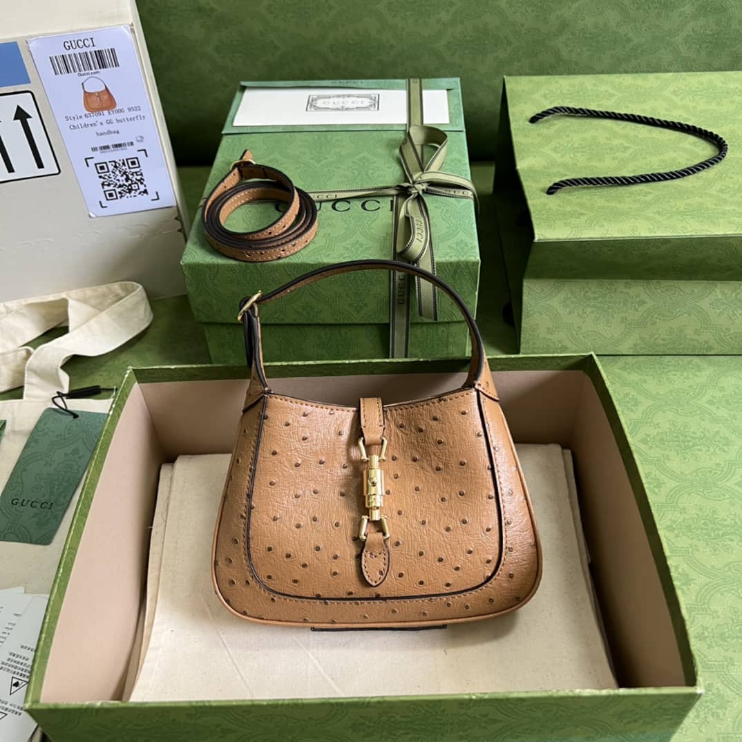 Gvc*1 Jackie 1961 Ostrich Mini Hobo 637091 Replica Shoulder Bag