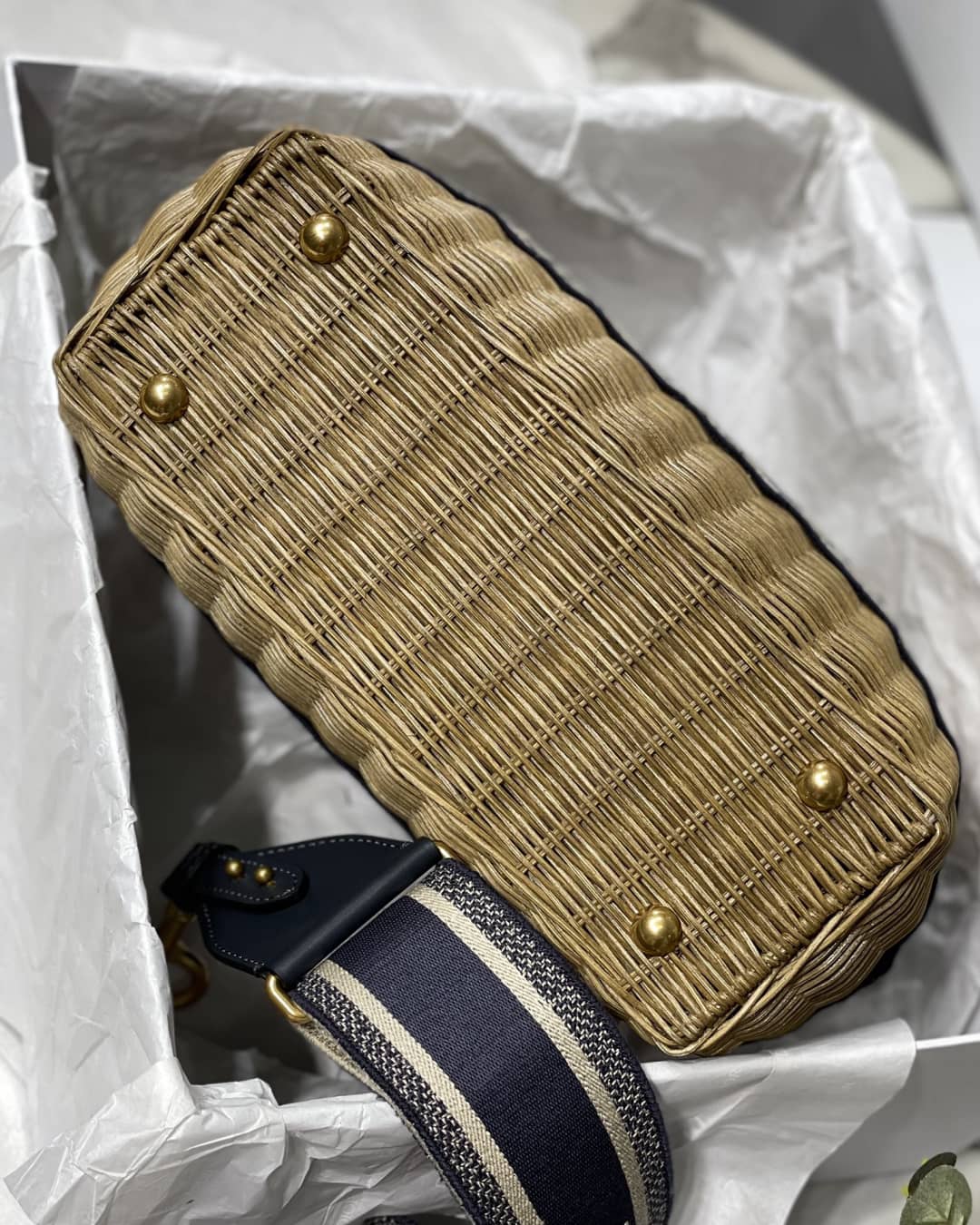 D10r Dupe Bag Medium Lady Natural Wicker