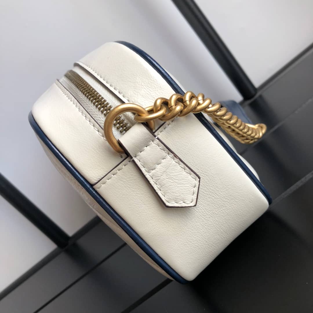Gvc*1 GG Marmont Small Shoulder Handbag Camera Bag Replica White 447632