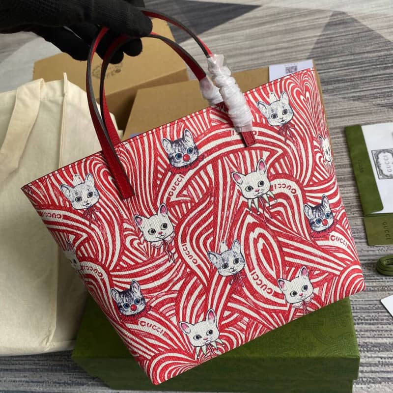 Gvc*1 Children GG Svp*me Canvas Replica Tote Red 410812