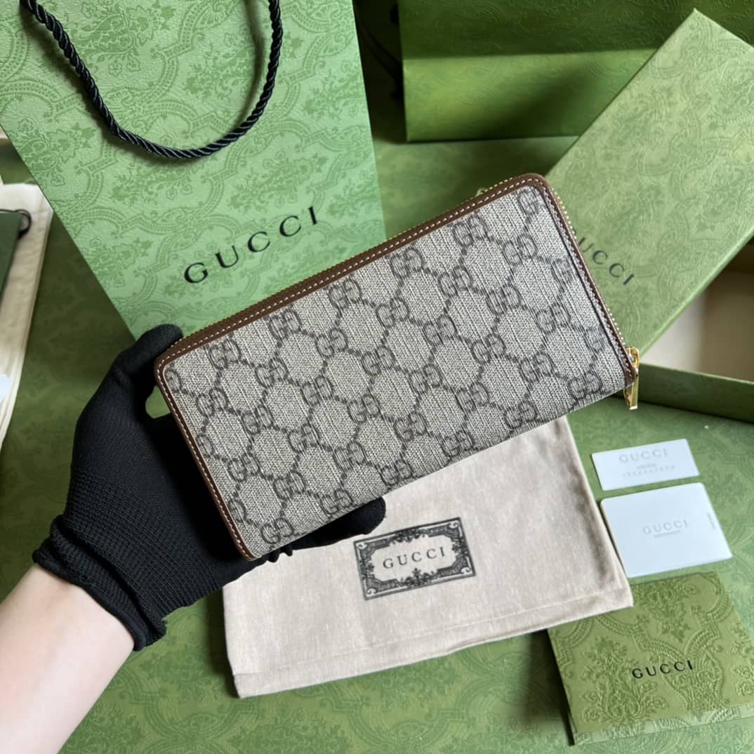 Gvc*1 Interlocking G Zip Around Wallet Replica 673003