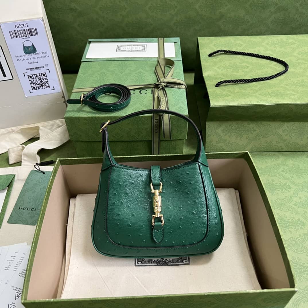 Gvc*1 Jackie 1961 Ostrich Mini Hobo 637091 Replica Shoulder Bag
