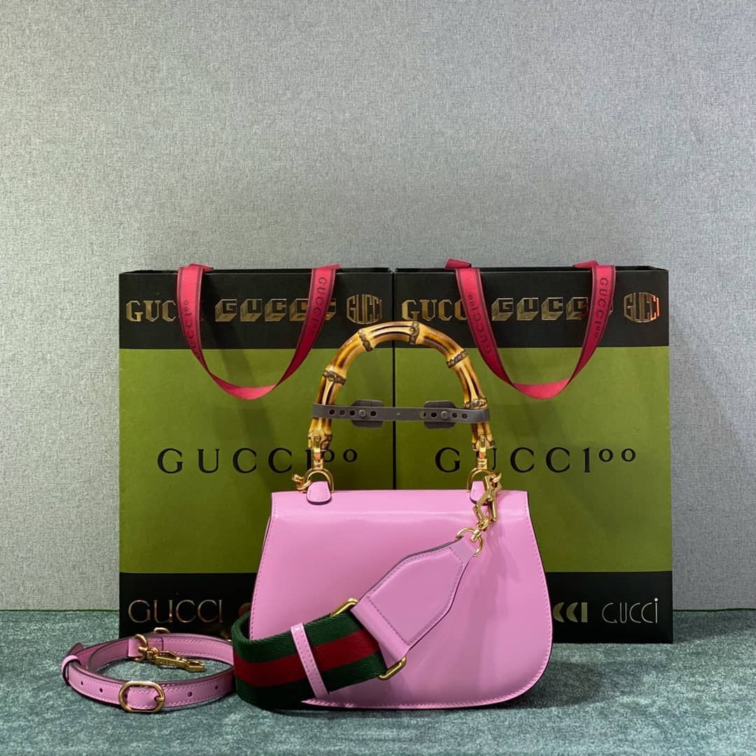 Gvc*1 Bamboo 1947 Small Top Handle Bag 675797 Pink 675797 Replica