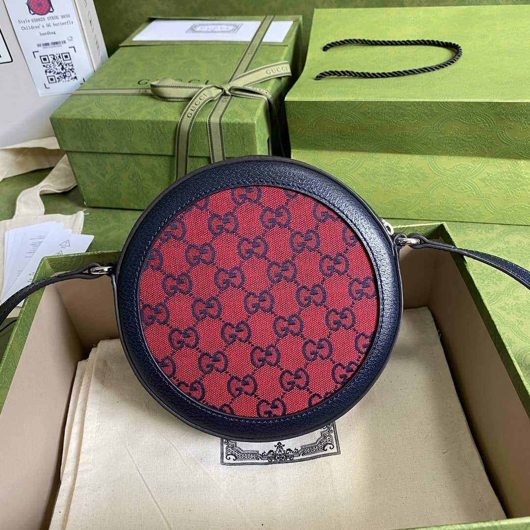 Gvc*1 GG Multicolor Round Shoulder Bag Red Replica 658825