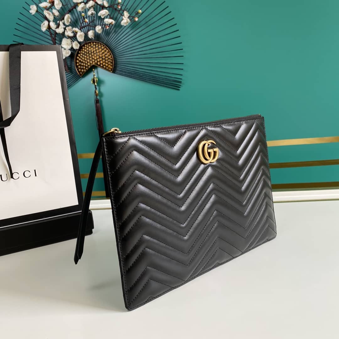 Gvc*1 GG Marmont Leather Clutch Replica 476440