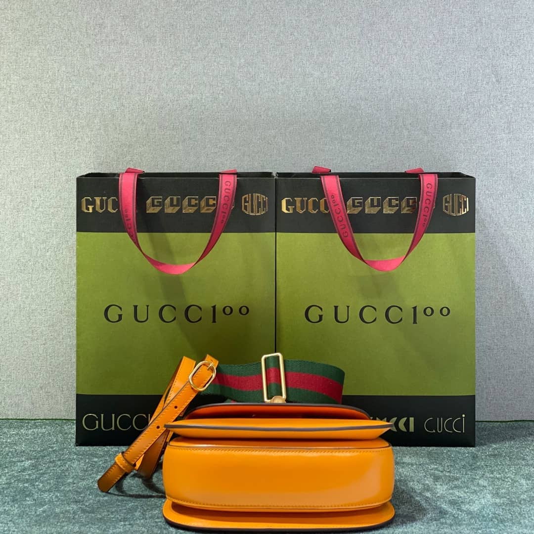 Gvc*1 Bamboo 1947 Small Top Handle Bag 675797 Orange Replica