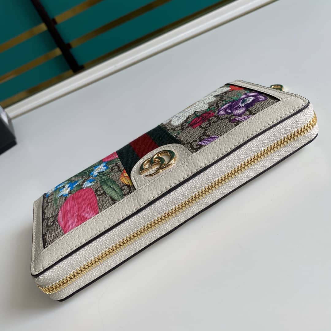 Gvc*1 Ophidia GG Zip Around Wallet Replica 523154