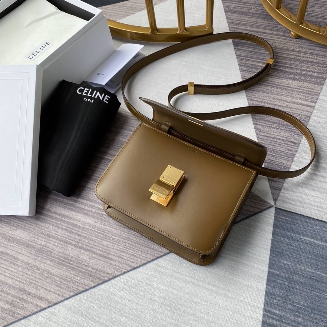Ce1i*e Bag Dupe Triomphe Teen 18.5CM Replica Calfskin Handbag