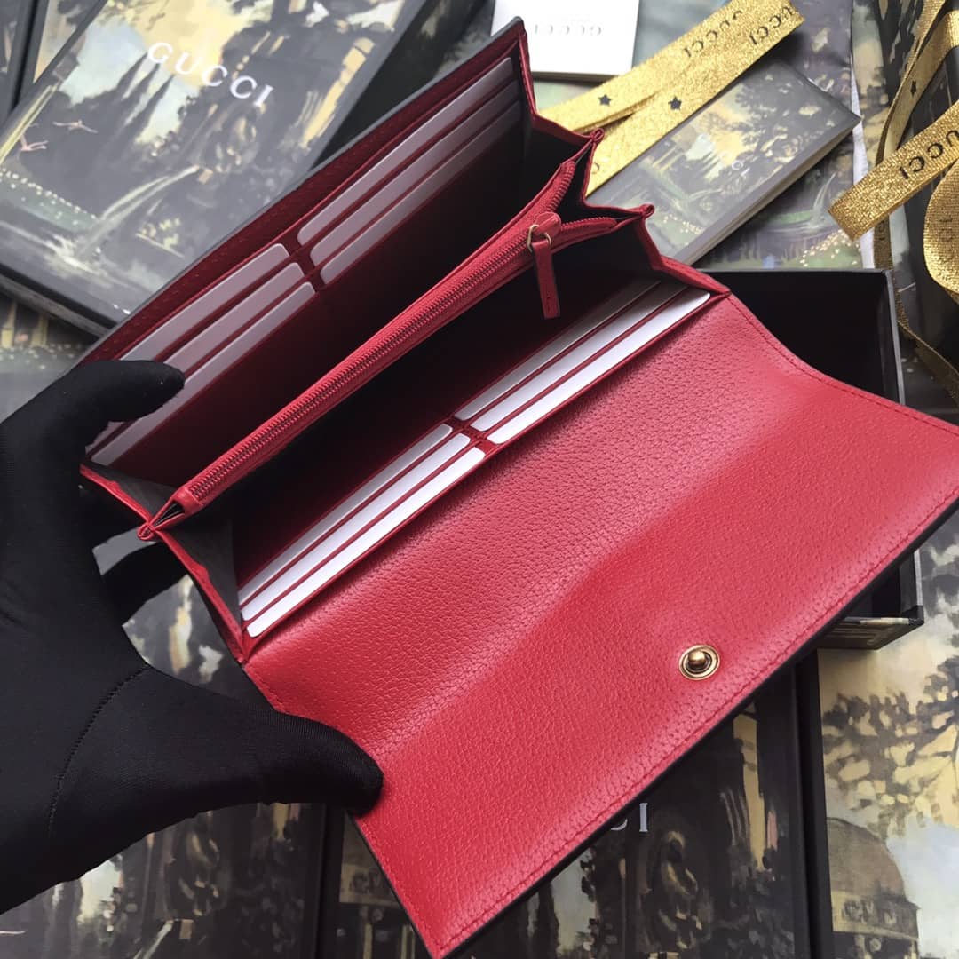 Gvc*1 Queen Margaret Bee Leather Continental Flap Wallet Replica 476064